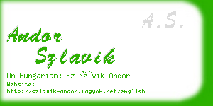 andor szlavik business card